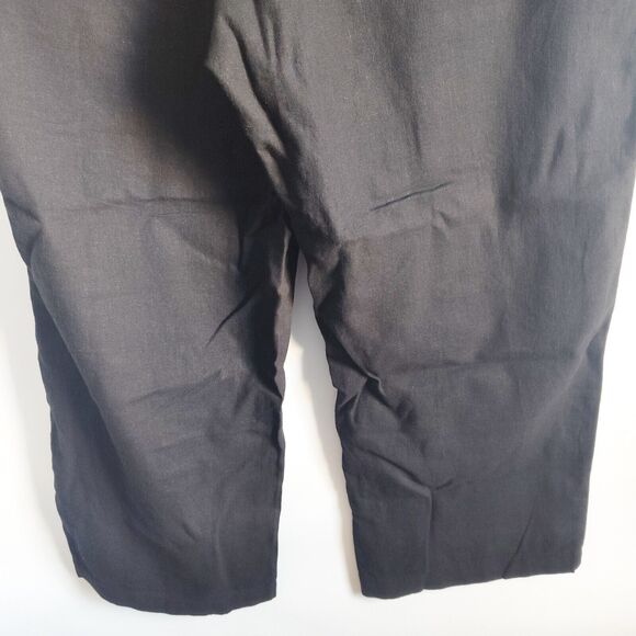 New Gap Linen Blend Pull On Wide Leg Pants Size Extra Large XL Black NWT 39"x28" - Picture 15 of 16